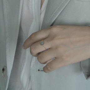 Hetian Jade Gold Ring Amber NG