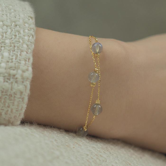 Moonstone Double Bracelet Amber NG