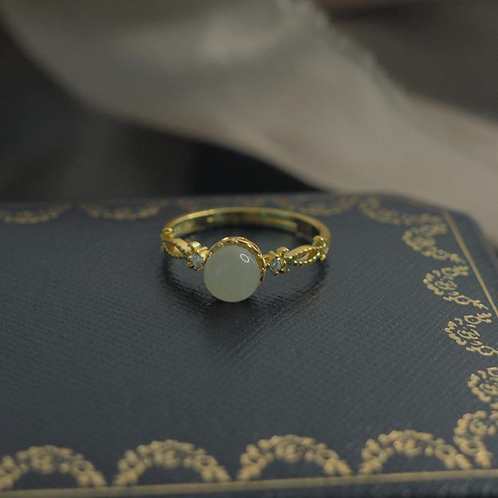 Hetian Jade Vintage Ring Amber NG