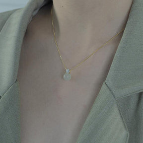 Hetian Jade Zircon Necklace Amber NG