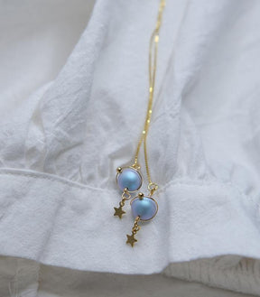 Misty Blue Pearl Planet Earline Amber NG