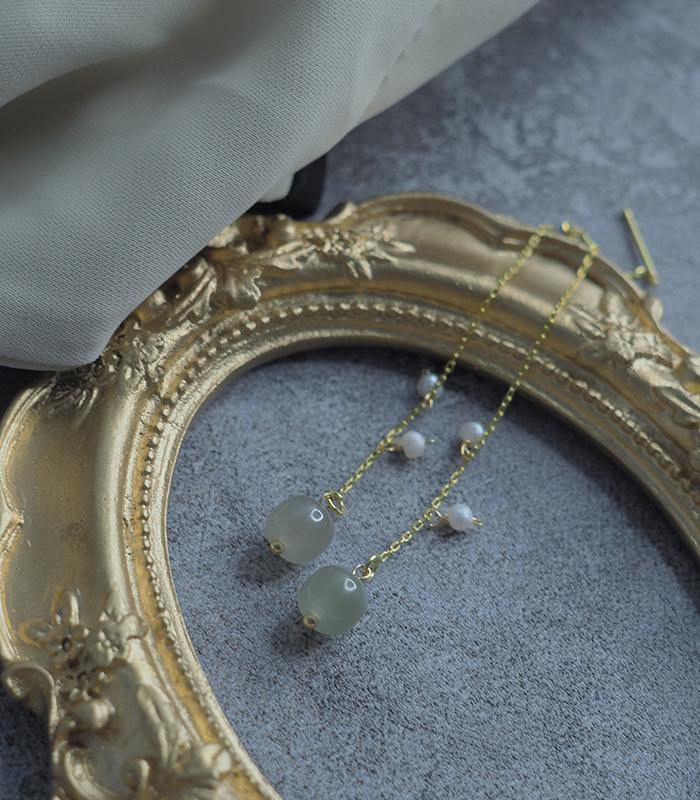 Hetian Jade Pearl Ear Line Amber NG