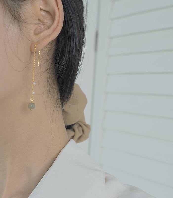 Hetian Jade Pearl Ear Line Amber NG