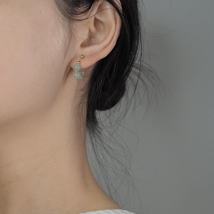 Hetian jade U-shaped earrings Amber NG