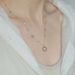 Vintage Baroque Pearl Necklace Amber NG