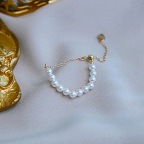 14K GF Hand Made Pearls Rings Amber NG