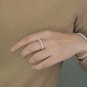 14K GF Hand Made Pearls Rings Amber NG