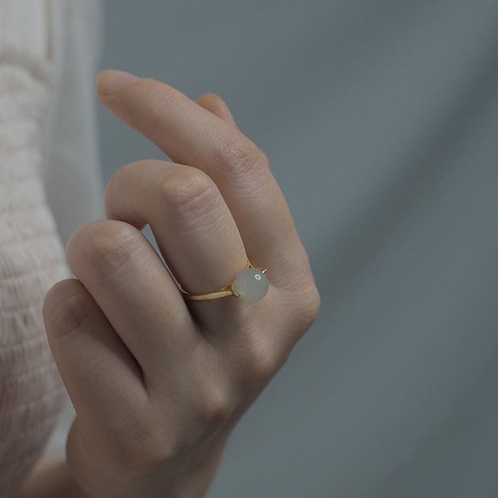 Hetian Jade Ring Amber NG