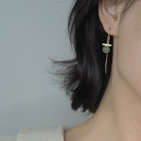 HETIAN JADE & ZIRCON EARRINGS Amber NG