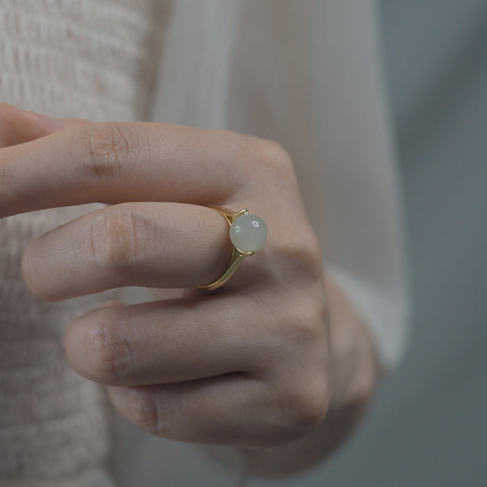 Hetian Jade Ring Amber NG