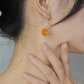 Quartzose Jade & Pearl Earrings AmberNg