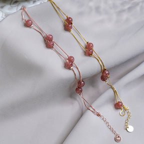 Strawberry Quartz Crystal Bracelet Amber NG