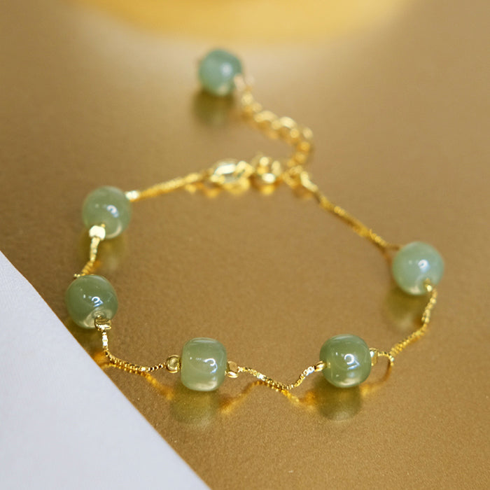 Six Hetian Jade Bracelets Amber NG