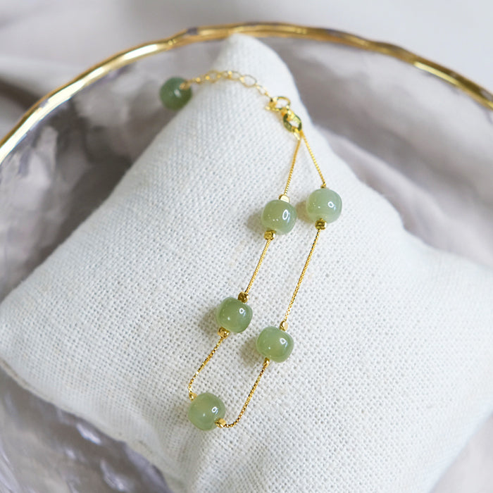 Six Hetian Jade Bracelets Amber NG